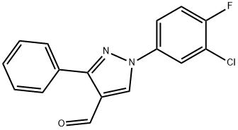 1-(3-CHLORO-4-FLUOROPHENYL)-3-PHENYL-1H-PYRAZOLE-4-CARBALDEHYDE 结构式