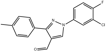 1-(3-CHLORO-4-FLUOROPHENYL)-3-P-TOLYL-1H-PYRAZOLE-4-CARBALDEHYDE 结构式