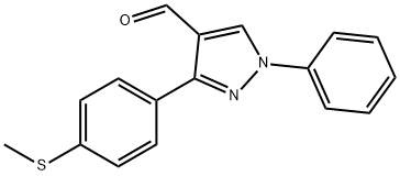 3-(4-(METHYLTHIO)PHENYL)-1-PHENYL-1H-PYRAZOLE-4-CARBALDEHYDE 结构式