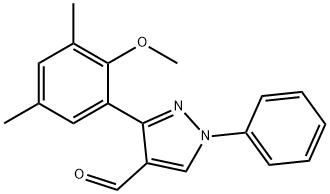 3-(2-METHOXY-3,5-DIMETHYLPHENYL)-1-PHENYL-1H-PYRAZOLE-4-CARBALDEHYDE 结构式
