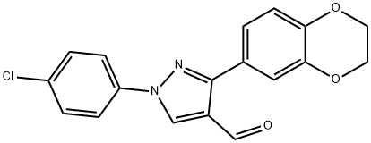 1-(4-CHLOROPHENYL)-3-(2,3-DIHYDROBENZO[B][1,4]DIOXIN-6-YL)-1H-PYRAZOLE-4-CARBALDEHYDE 结构式