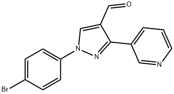 1-(4-BROMOPHENYL)-3-(PYRIDIN-3-YL)-1H-PYRAZOLE-4-CARBALDEHYDE 结构式