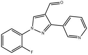 1-(2-FLUOROPHENYL)-3-(PYRIDIN-3-YL)-1H-PYRAZOLE-4-CARBALDEHYDE 结构式