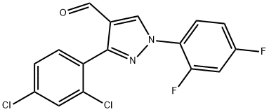 3-(2,4-DICHLOROPHENYL)-1-(2,4-DIFLUOROPHENYL)-1H-PYRAZOLE-4-CARBALDEHYDE 结构式