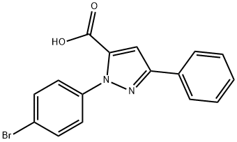 1-(4-溴苯基)-3-苯基-1H-吡唑-5-羧酸 结构式