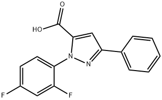 1-(2,4-DIFLUOROPHENYL)-3-PHENYL-1H-PYRAZOLE-5-CARBOXYLIC ACID 结构式