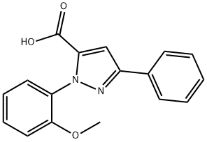 1-(2-METHOXYPHENYL)-3-PHENYL-1H-PYRAZOLE-5-CARBOXYLIC ACID 结构式