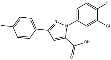 1-(3-CHLORO-4-FLUOROPHENYL)-3-P-TOLYL-1H-PYRAZOLE-5-CARBOXYLIC ACID 结构式