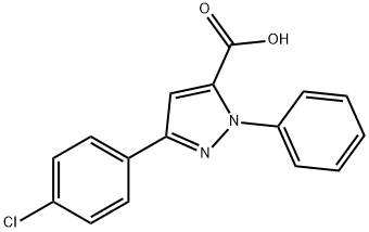5-(4-氯苯基)-2-苯基-3-吡唑羧酸 结构式