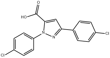 1,3-BIS(4-CHLOROPHENYL)-1H-PYRAZOLE-5-CARBOXYLIC ACID 结构式