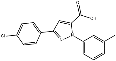 3-(4-CHLOROPHENYL)-1-M-TOLYL-1H-PYRAZOLE-5-CARBOXYLIC ACID 结构式