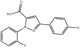 3-(4-CHLOROPHENYL)-1-(2-FLUOROPHENYL)-1H-PYRAZOLE-5-CARBOXYLIC ACID 结构式