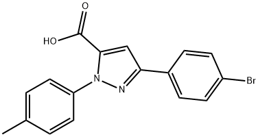 3-(4-BROMOPHENYL)-1-P-TOLYL-1H-PYRAZOLE-5-CARBOXYLIC ACID 结构式