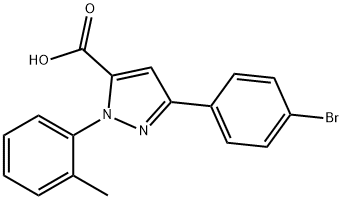 3-(4-BROMOPHENYL)-1-O-TOLYL-1H-PYRAZOLE-5-CARBOXYLIC ACID 结构式