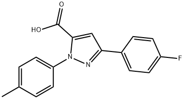 3-(4-FLUOROPHENYL)-1-P-TOLYL-1H-PYRAZOLE-5-CARBOXYLIC ACID 结构式