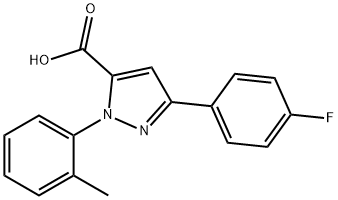 3-(4-FLUOROPHENYL)-1-O-TOLYL-1H-PYRAZOLE-5-CARBOXYLIC ACID 结构式
