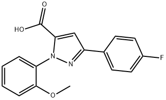 3-(4-FLUOROPHENYL)-1-(2-METHOXYPHENYL)-1H-PYRAZOLE-5-CARBOXYLIC ACID 结构式