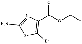 2-アミノ-5-ブロモ-1,3-チアゾール-4-カルボン酸エチル 化学構造式