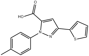 3-(噻吩-2-基)-1-(对甲苯基)-1H-吡唑-5-羧酸 结构式