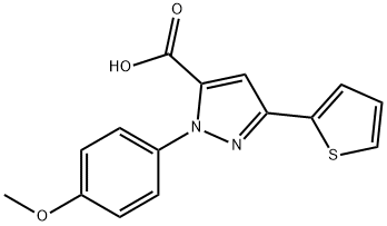 1-(4-甲氧基苯基)-3-(噻吩-2-基)-1H-吡唑-5-羧酸 结构式