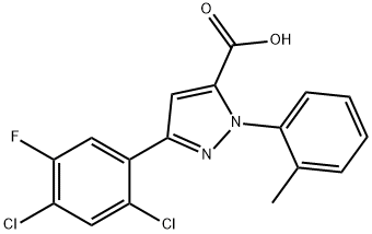 3-(2,4-DICHLORO-5-FLUOROPHENYL)-1-O-TOLYL-1H-PYRAZOLE-5-CARBOXYLIC ACID 结构式