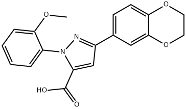 3-(2,3-DIHYDROBENZO[B][1,4]DIOXIN-7-YL)-1-(2-METHOXYPHENYL)-1H-PYRAZOLE-5-CARBOXYLIC ACID 结构式