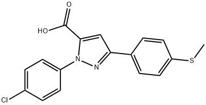 1-(4-氯苯基)-3-(4-(甲硫基)苯基)-1H-吡唑-5-羧酸 结构式