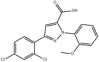 3-(2,4-DICHLOROPHENYL)-1-(2-METHOXYPHENYL)-1H-PYRAZOLE-5-CARBOXYLIC ACID 结构式