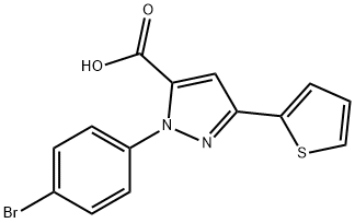 1-(4-BROMOPHENYL)-3-(THIOPHEN-2-YL)-1H-PYRAZOLE-5-CARBOXYLIC ACID 结构式