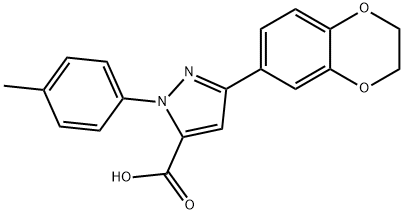 3-(2,3-DIHYDROBENZO[B][1,4]DIOXIN-7-YL)-1-P-TOLYL-1H-PYRAZOLE-5-CARBOXYLIC ACID 结构式