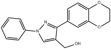 (3-(2,3-DIHYDROBENZO[B][1,4]DIOXIN-7-YL)-1-PHENYL-1H-PYRAZOL-4-YL)METHANOL 结构式