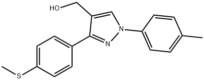 (3-(4-(甲硫基)苯基)-1-(对甲苯基)-1H-吡唑-4-基)甲醇 结构式