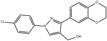 (1-(4-CHLOROPHENYL)-3-(2,3-DIHYDROBENZO[B][1,4]DIOXIN-7-YL)-1H-PYRAZOL-4-YL)METHANOL 结构式