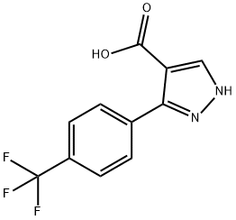 3-(4-三氟甲基-苯基)-1H-吡唑-4-甲酸 结构式