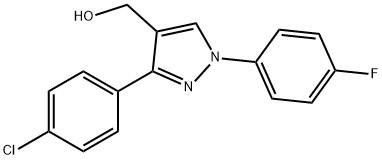(3-(4-CHLOROPHENYL)-1-(4-FLUOROPHENYL)-1H-PYRAZOL-4-YL)METHANOL 结构式