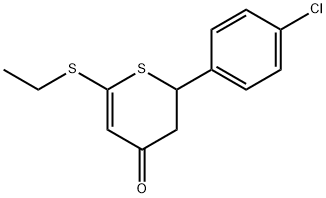 2-(4-CHLOROPHENYL)-6-ETHYLSULFANYL-2,3-DIHYDROTHIOPYRAN-4-ONE 结构式