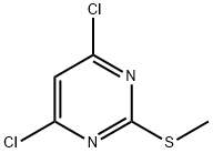 4,6-二氯-2-甲基硫烷基嘧啶 结构式