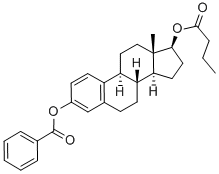 雌二醇-3-苯甲酸-17-丁酸酯 结构式