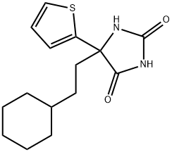 5-(2-Cyclohexylethyl)-5-(2-thienyl)hydantoin 结构式