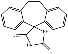 10',11'-Dihydrospiro[imidazolidine-4,5'-[5H]dibenzo[a,d]cycloheptene]-2,5-dione 结构式