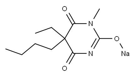 5-Butyl-5-ethyl-1-methyl-2-sodiooxy-4,6(1H,5H)-pyrimidinedione 结构式