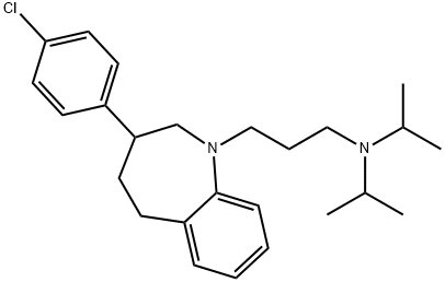 2,3,4,5-Tetrahydro-3-(p-chlorophenyl)-1-[3-(diisopropylamino)propyl]-1H-1-benzazepine 结构式