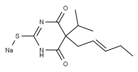 5-Isopropyl-5-(2-pentenyl)-2-sodiothio-4,6(1H,5H)-pyrimidinedione 结构式