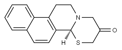 1H,12H-Benzo(f)(1,3)thiazino(2,3-a)isoquinolin-2(3H)-one, 4,11-dihydro -, (S)- 结构式