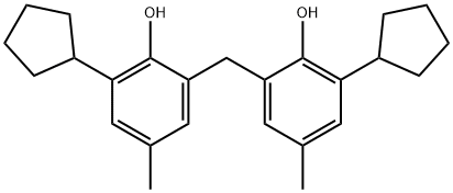 2,2'-methylenebis[6-cyclopentyl-p-cresol] 结构式