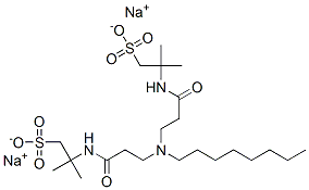 disodium 2,2'-[(octylimino)bis[(1-oxopropane-3,1-diyl)imino]]bis[2-methylpropanesulphonate] 结构式