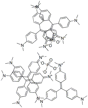 Methanaminium, N-[4-[bis[4-(dimethylamino)phenyl]methylene]-2,5-cyclohexadien-1-ylidene]-N-methyl-, molybdatephosphate Structure