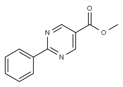 2-PHENYL-PYRIMIDINE-5-CARBOXYLIC ACID METHYL ESTER, 64074-29-9, 结构式