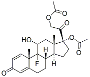 9Α-氟孕甾-1,4-二烯-11Β,17Α,21-三醇-3,20-二酮-17,21-二醋酸酯, 64088-99-9, 结构式