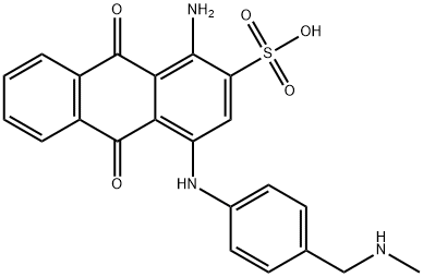1-amino-9,10-dihydro-4-[[4-[(methylamino)methyl]phenyl]amino]-9,10-dioxoanthracene-2-sulphonic acid 结构式